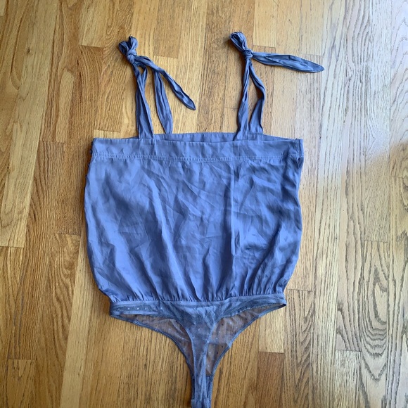 Nwt Mustard Seed bodysuit blouson tie straps thong - Picture 2 of 12